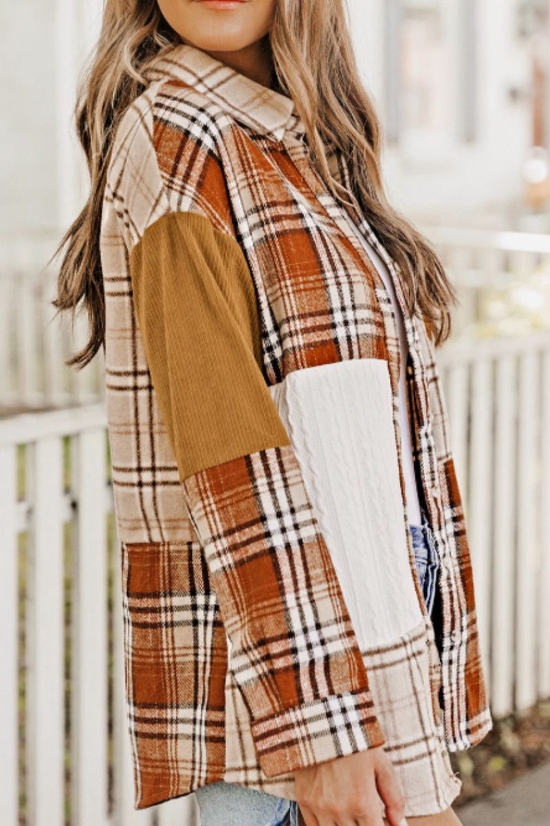 Hazel Blues® |  Plaid Button Up Long Sleeve Shacket