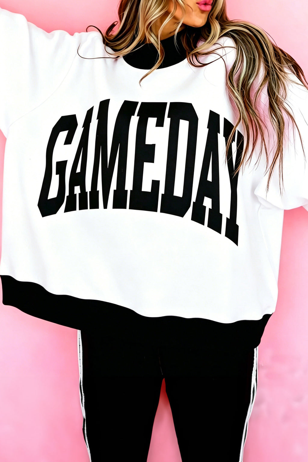 Blaire Taylor Black Checkered Sweatshirt