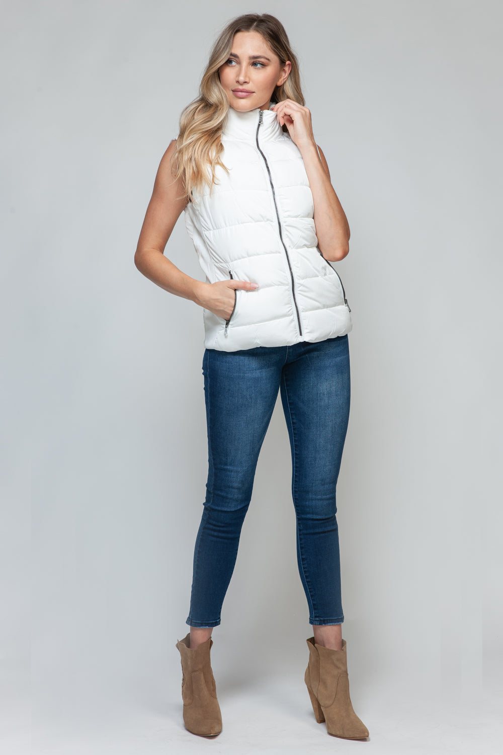 Hazel Blues® |  Snobbish Zip Up Turtleneck Vest with Pockets