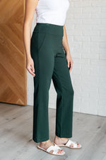 Hazel Blues® |  Magic Straight Pants in Hunter Green