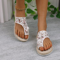 Hazel Blues® |  Flower Toe Post Flat Sandals