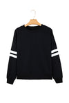 Hazel Blues® |  Evergreen Varsity Striped Detail Drop Shoulder Oversized Sweatshirt