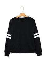Hazel Blues® |  Evergreen Varsity Striped Detail Drop Shoulder Oversized Sweatshirt