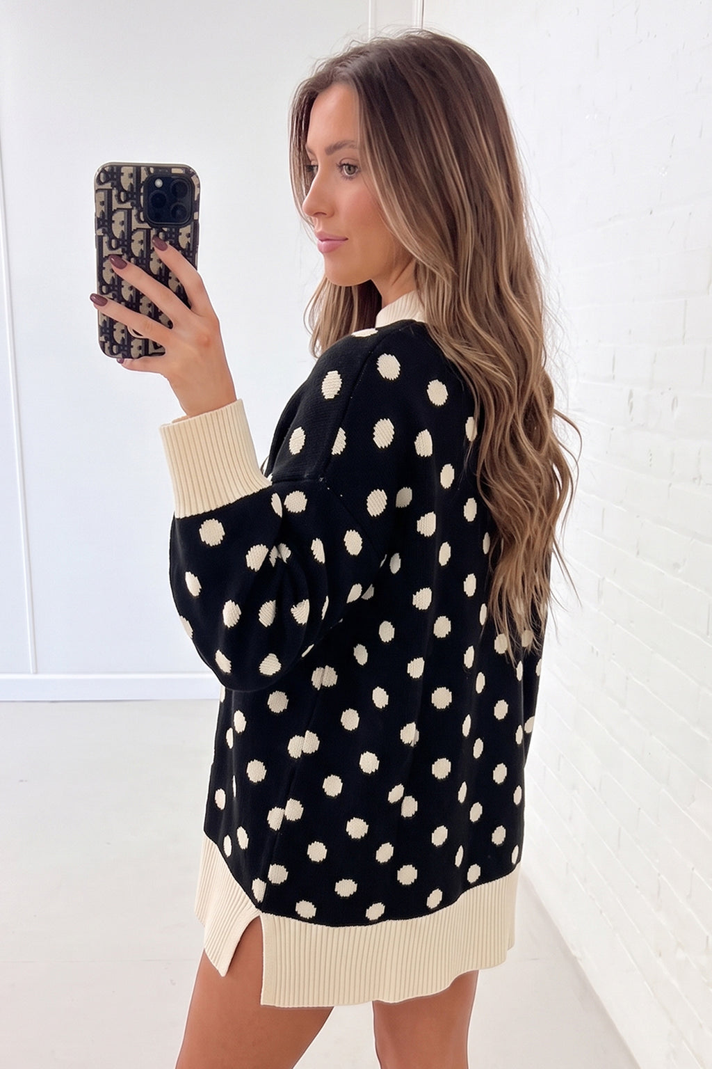Dot & Dash Black Polka Dot Sweater