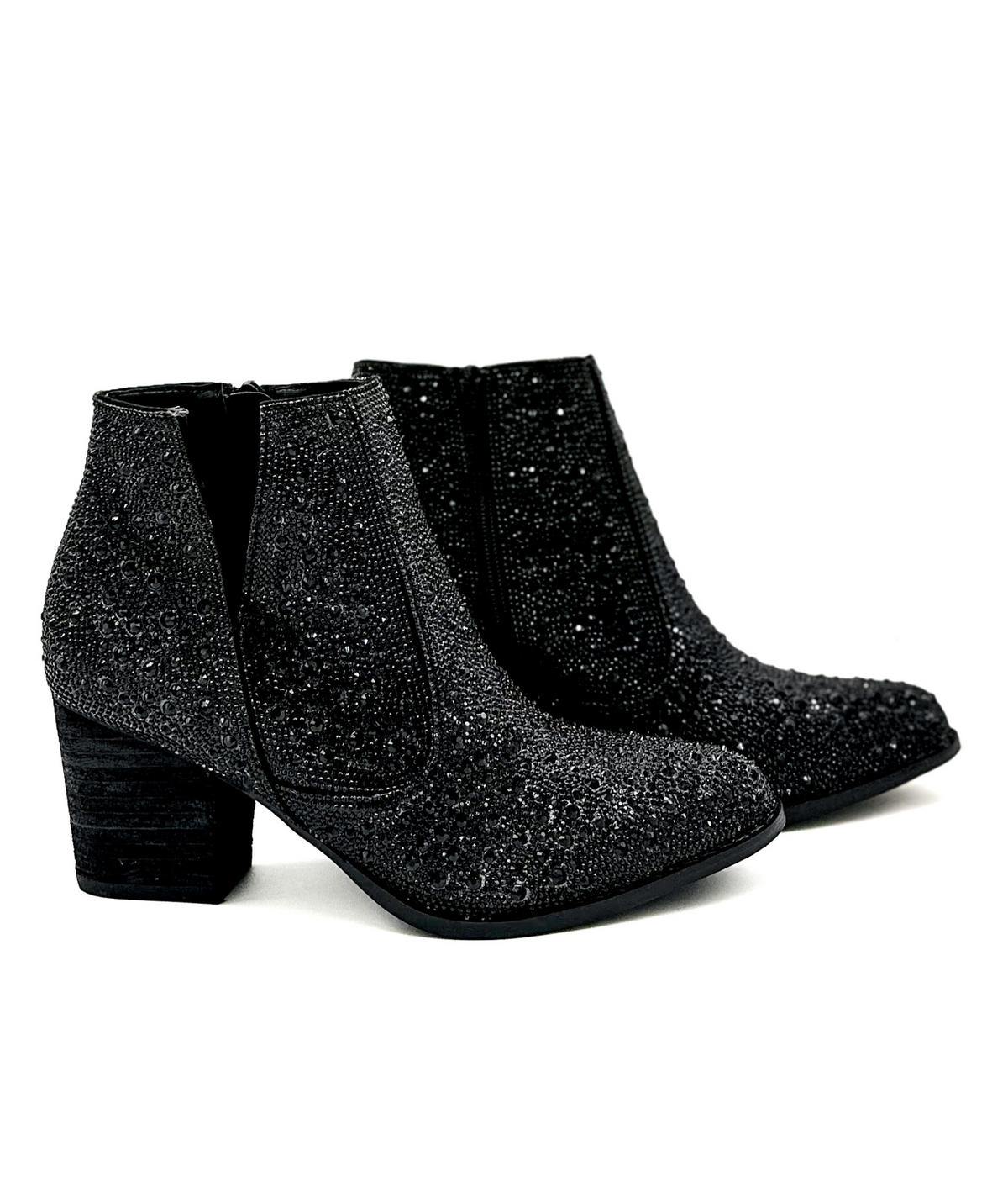 Hazel Blues® |  Shine Star Rhinestone Bootie in Black