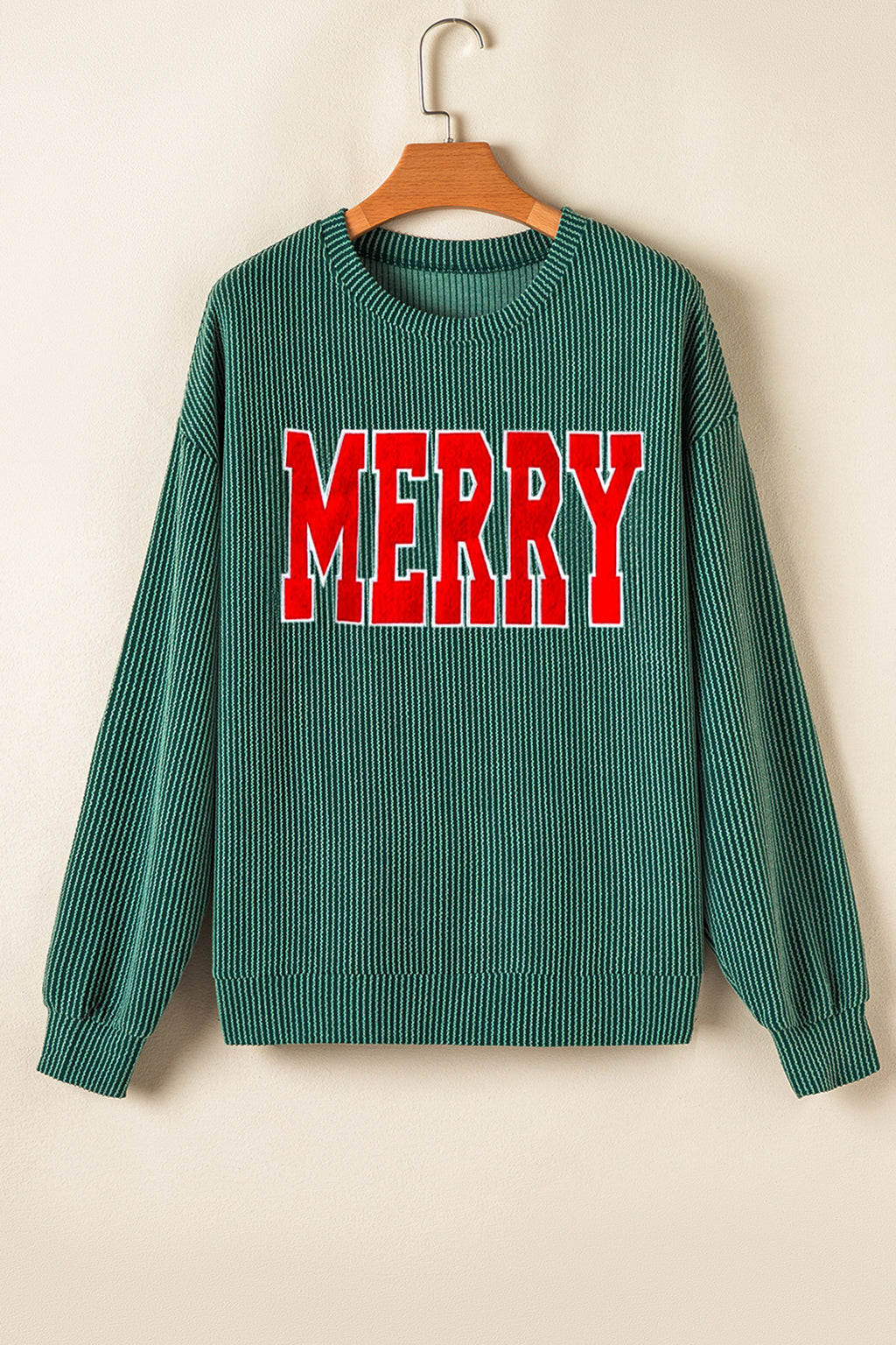 Corded Cheer Green MERRY Christmas Pants Set
