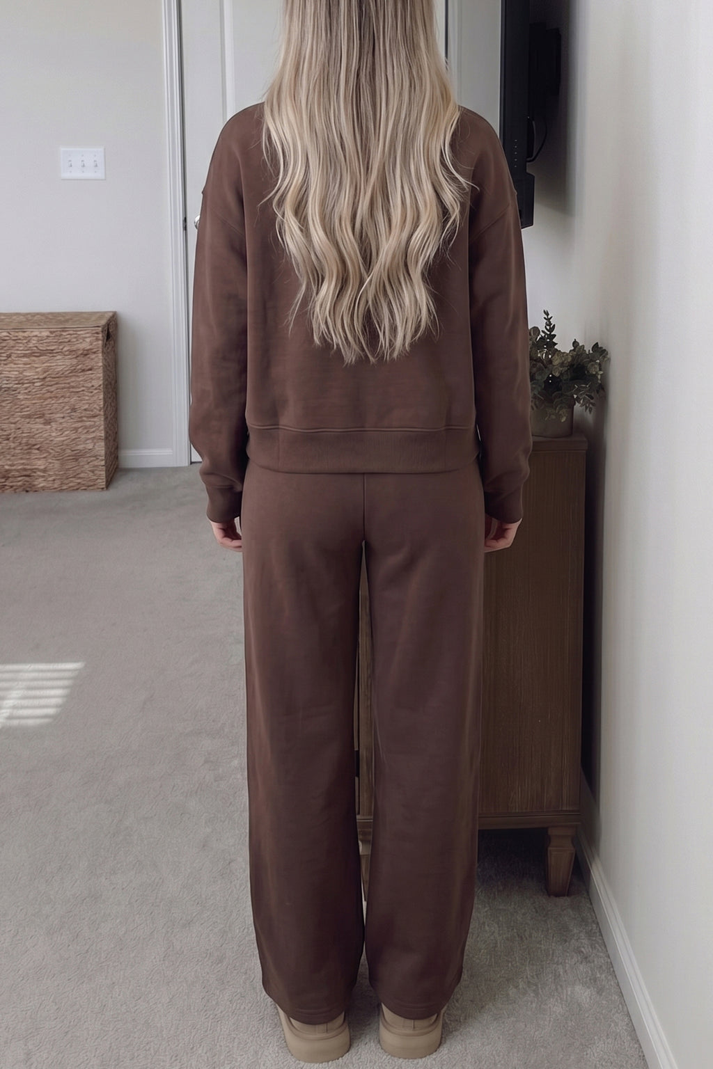 Cocoa Club Mock-Neck Pants Set