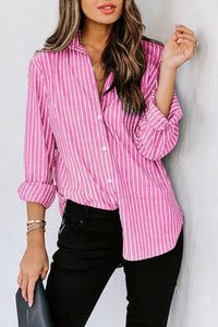 Hazel Blues® |  Striped Button Up Long Sleeve Shirt