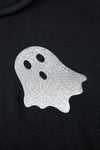 Hazel Blues® |  Black Glitter Ghost Pattern Crew Neck Halloween T Shirt