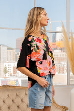 Hazel Blues® |  Sew In Love Floral Round Neck Short Sleeve T-Shirt