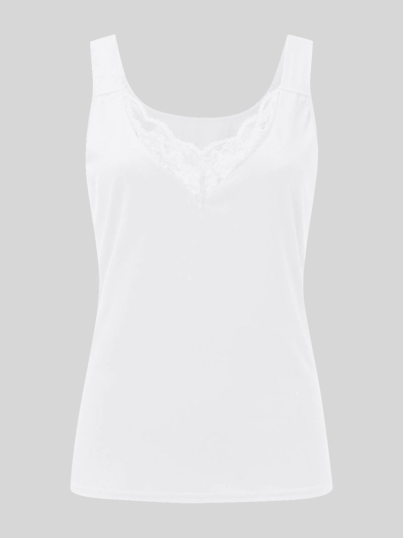 Hazel Blues® |  Lace Detail Sweetheart Neck Tank