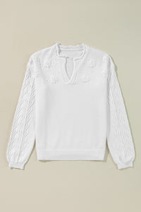 Hazel Blues® |  Daisy Notched Long Sleeve Sweater