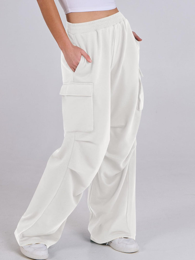 Hazel Blues® |  Elastic Waist Wide Leg Pants with Pockets