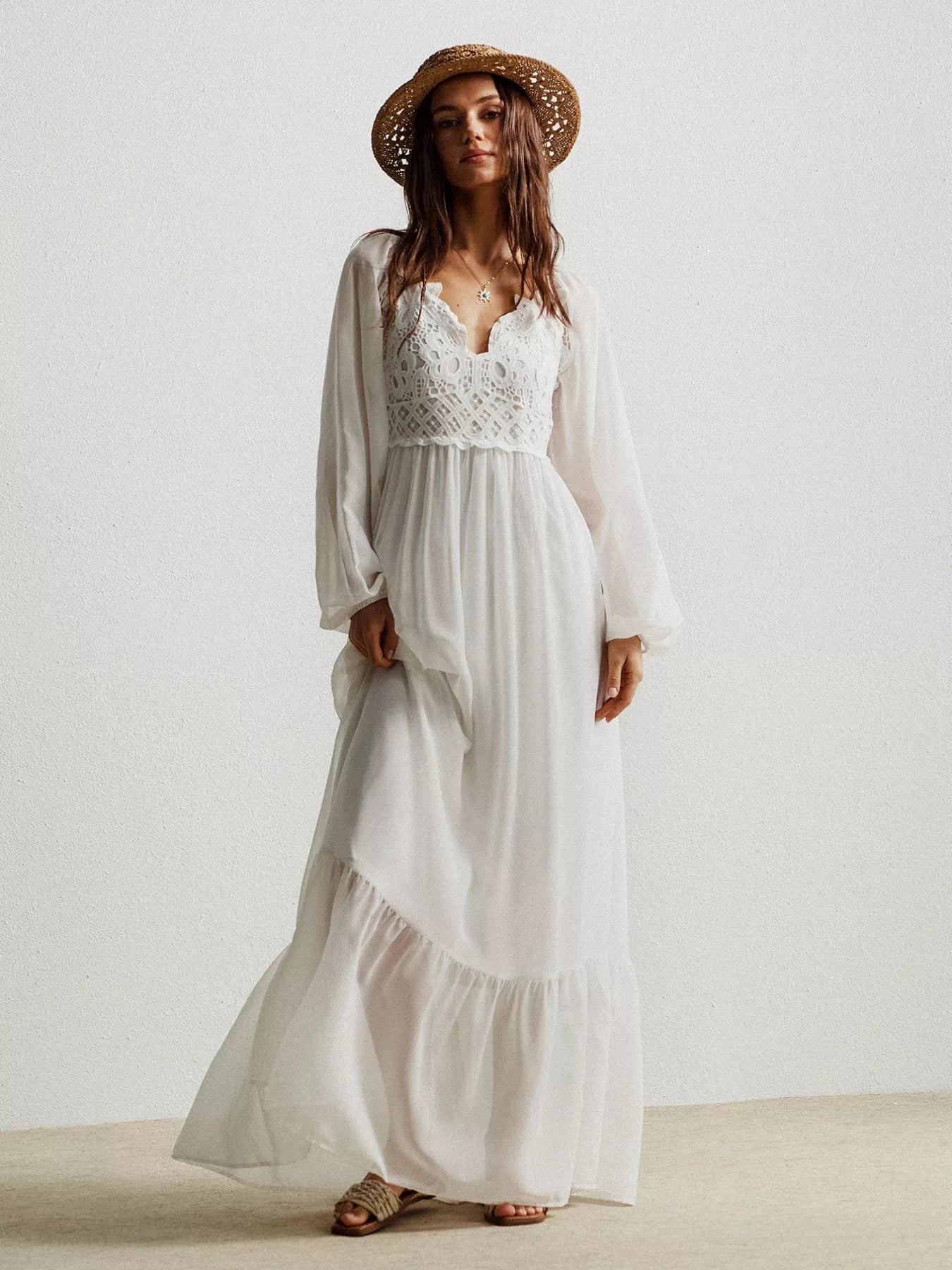 lace boho maxi dress Hazel Blues