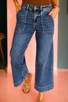 Hazel Blues® |  Breen Cropped High Rise Wide Leg Jeans