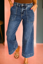 Hazel Blues® |  Breen Cropped High Rise Wide Leg Jeans