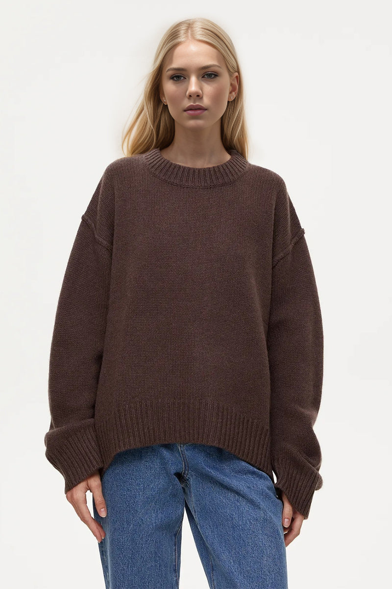 Hazel Blues® |  Basic Bae Round Neck Dropped Shoulder Sweater