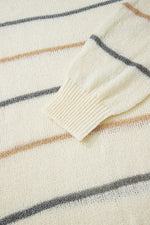 Hazel Blues® |  Multicolour Striped Ribbed Edge Drop Shoulder Sweater
