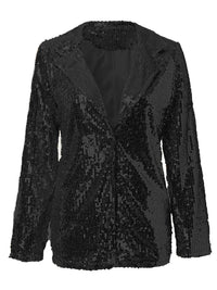 Hazel Blues® |  Sequin Lapel Collar Long Sleeve Blazer