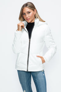 Hazel Blues® |  How Dare U Pocketed Zip Up Puffer Jacket with Removable Hood