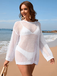 Hazel Blues® |  Openwork Dropped Shoulder Long Sleeve Cover-Up