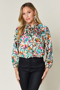 Hazel Blues® |  Double Take Printed Button Up Long Sleeve Shirt