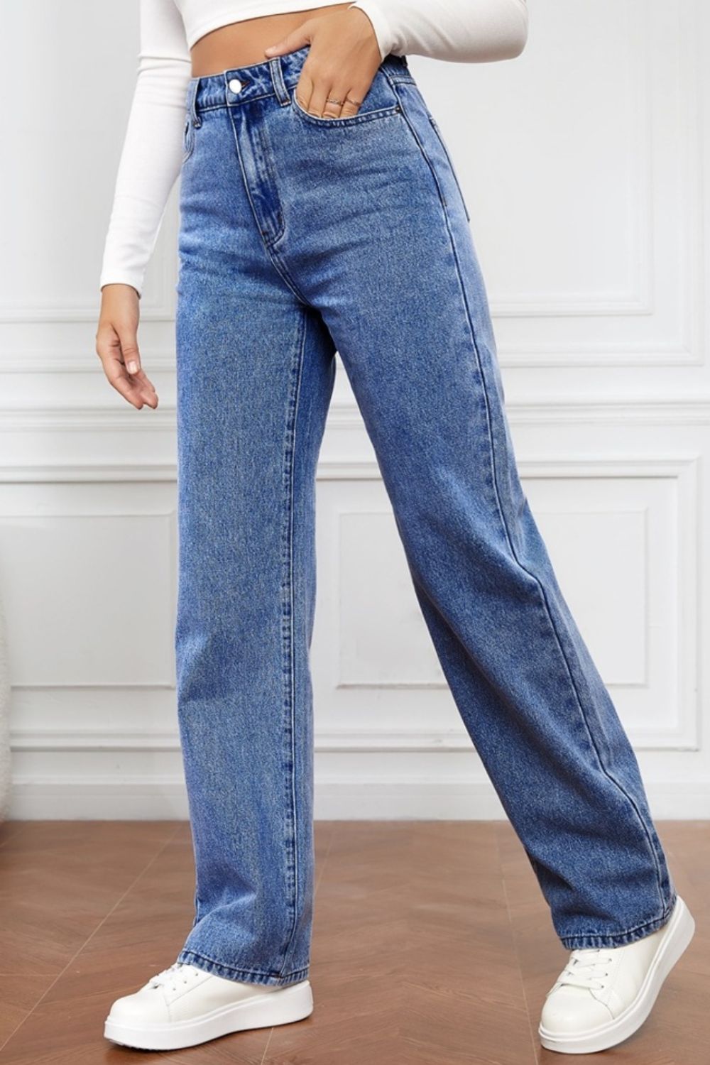 Hazel Blues® |  High Waist Straight Jeans