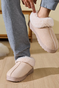 Hazel Blues® |  Faux Fur Round Toe Platform Slippers