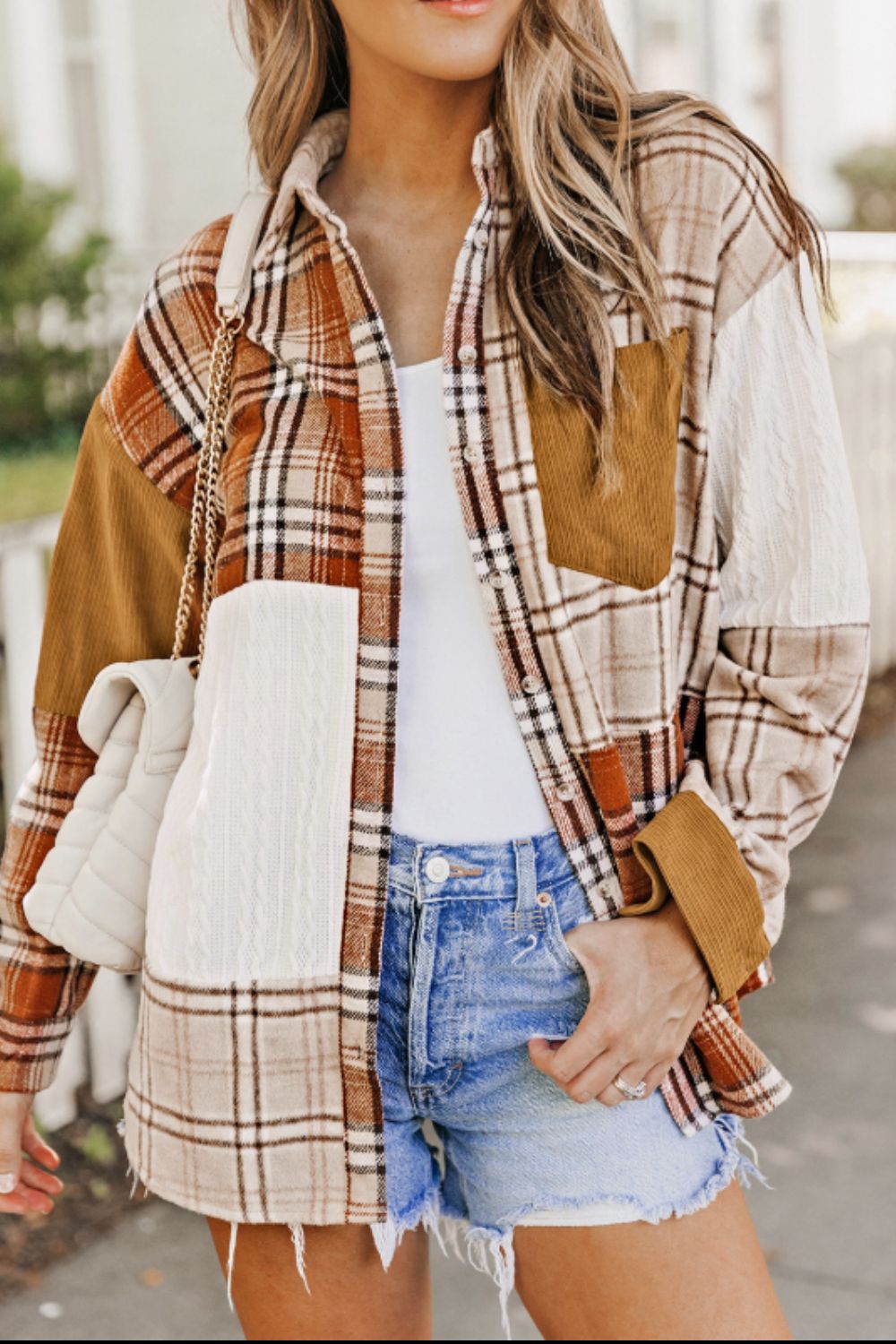 Hazel Blues® |  Plaid Button Up Long Sleeve Shacket