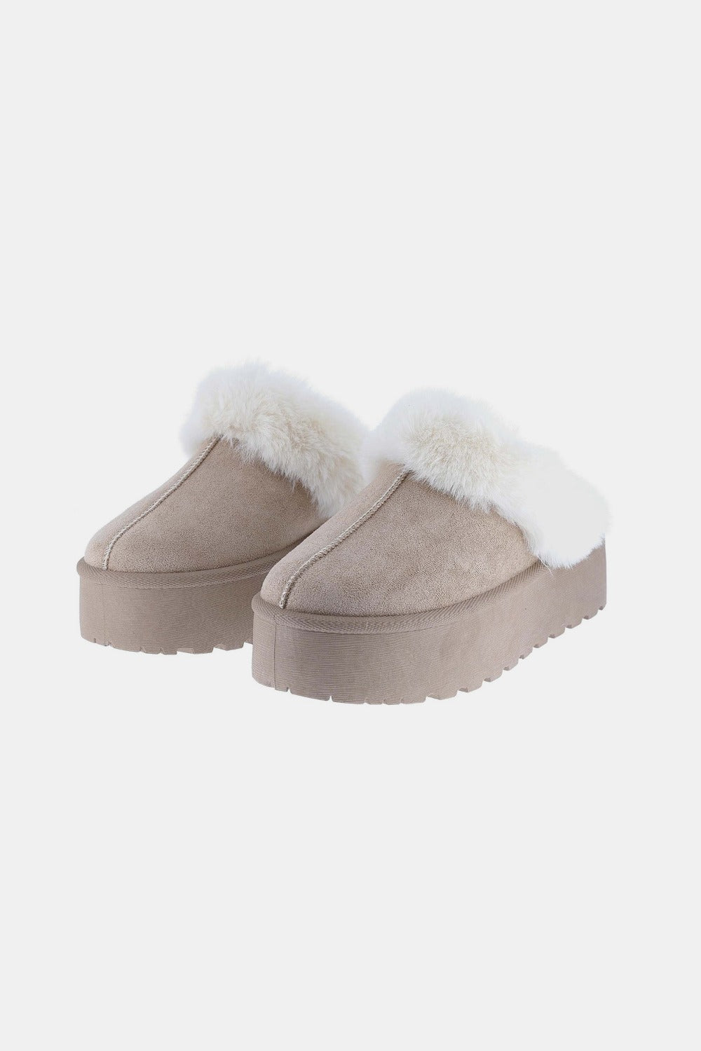 Hazel Blues® |  Weeboo Thick Bottom Fur Trim Snow Slippers