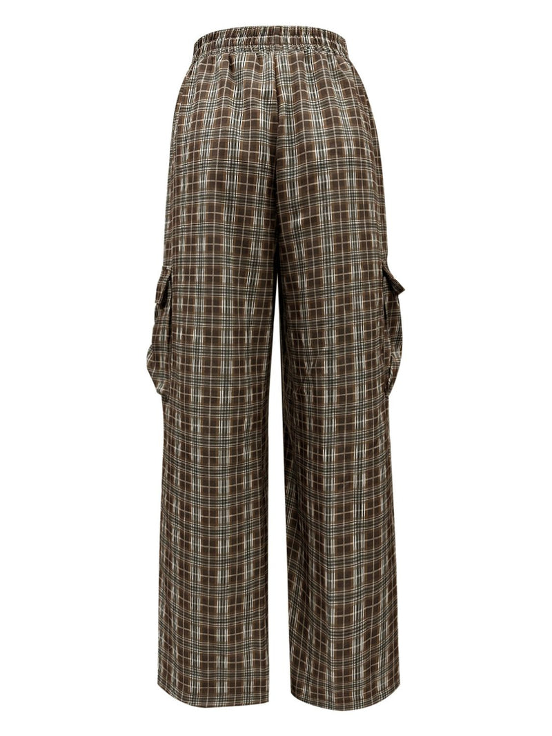 Hazel Blues® |  Plaid Wide Leg Pants with Pockets