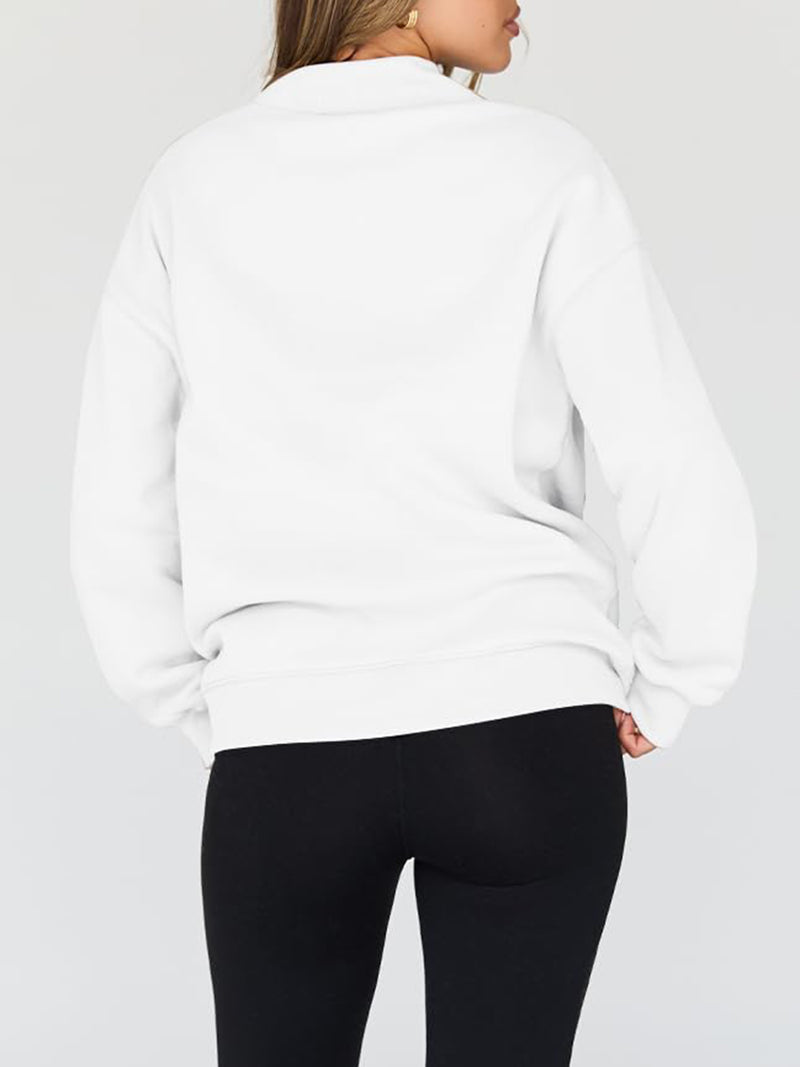 Hazel Blues® |  Mock Neck Drop Shoulder Long Sleeve Sweatshirt