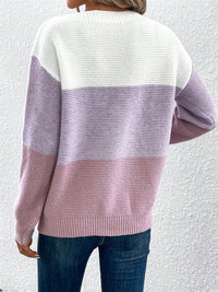 Hazel Blues® |  Color Block Drop Shoulder Long Sleeve Sweater