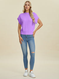 Hazel Blues® |  Double Take Mock Neck Short Sleeve Sweater