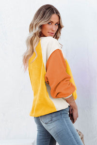 Hazel Blues® |  Color Block Round Neck Long Sleeve Sweatshirt