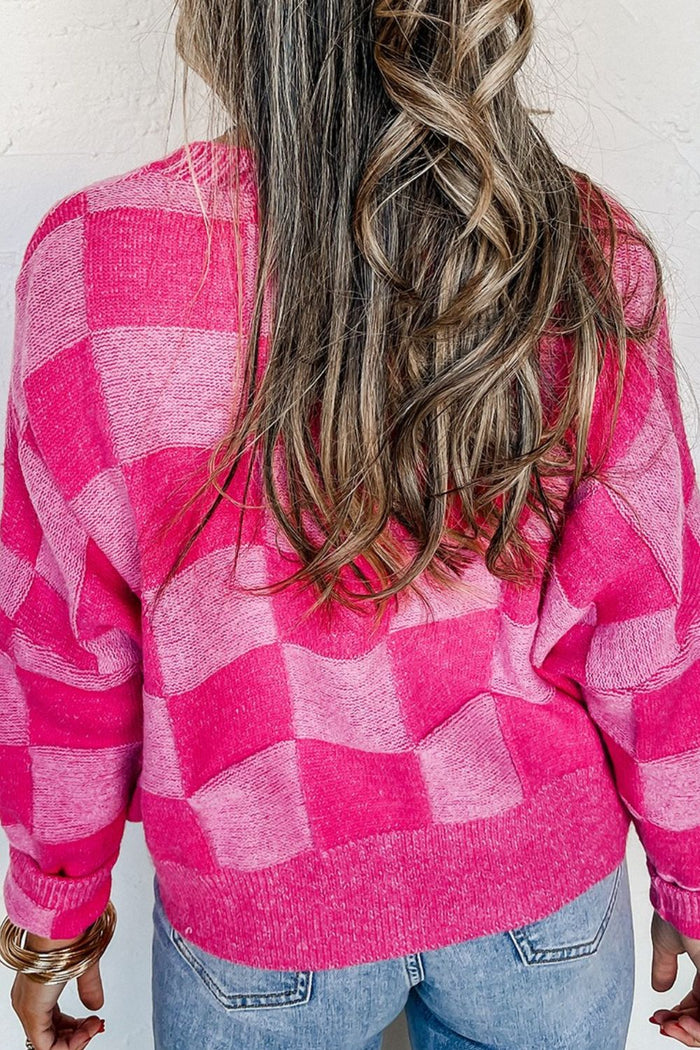 Hazel Blues® |  Checkered Button Up Long Sleeve Cardigan