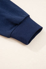 Hazel Blues® |  Evergreen Varsity Striped Detail Drop Shoulder Oversized Sweatshirt