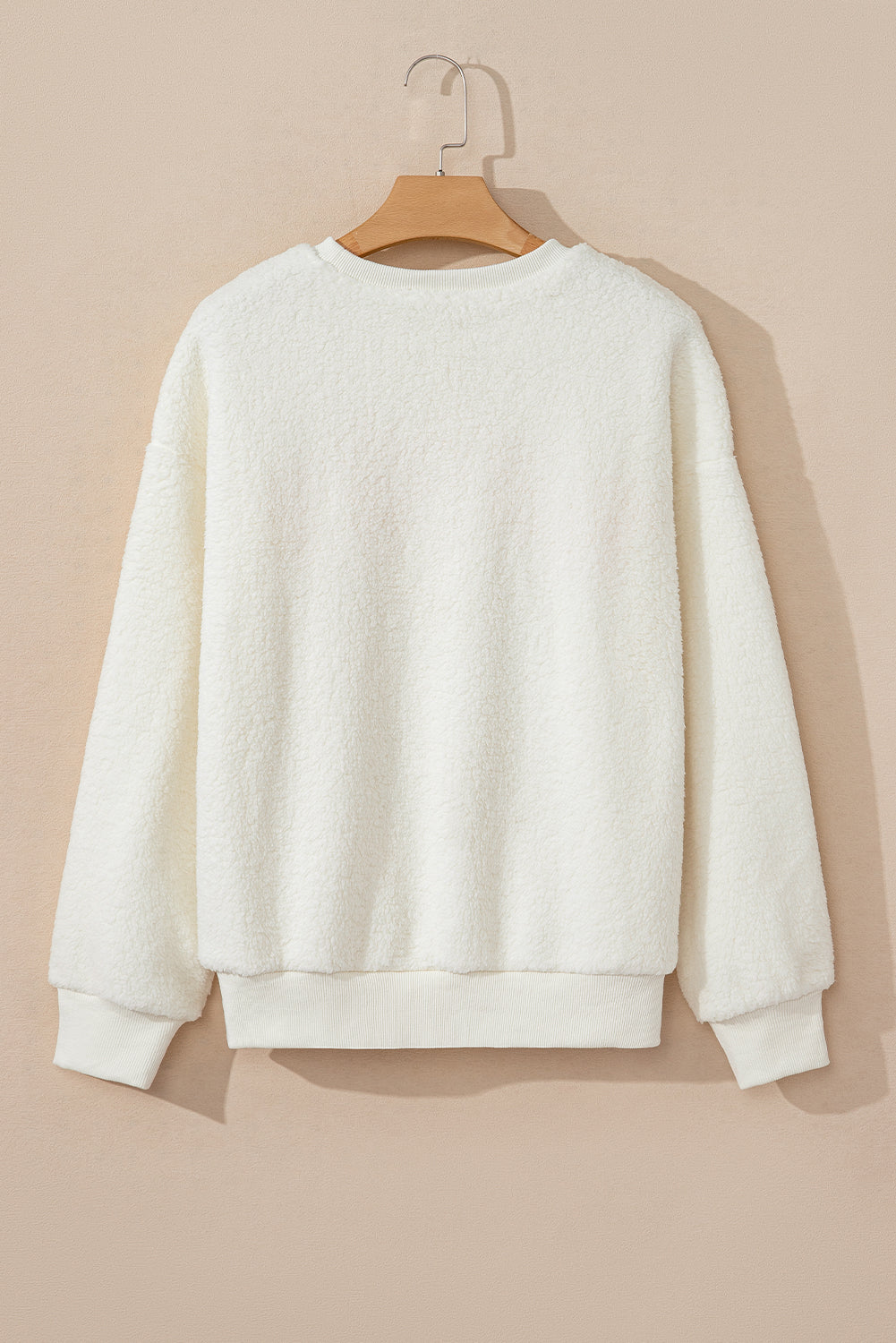 Hazel Blues® |  HOWDY Patched Round Neck Sherpa Sweatshirt