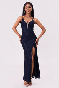 Hazel Blues® |  Split Sequin Backless Maxi Cami Dress