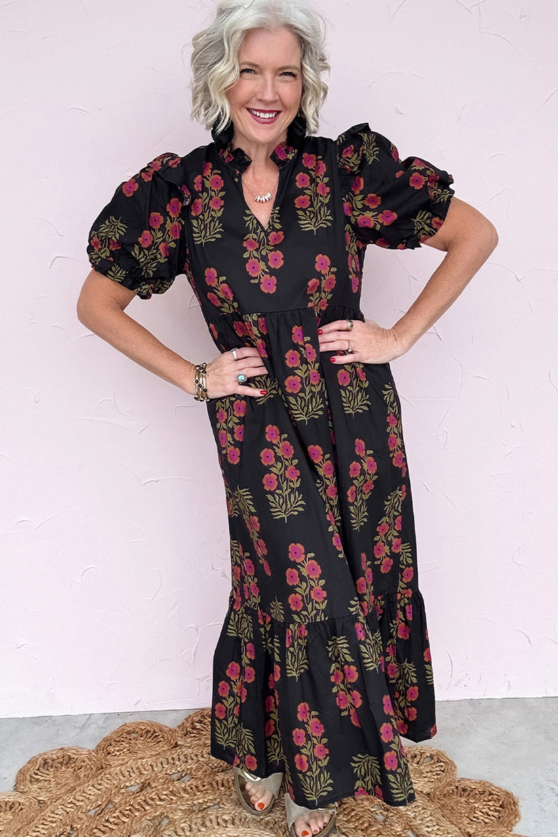 addison maxi dress Rue Floral Tiered – Hazel Blues® gold dress shirt bust 32c PVC, Vinyl & Leather Color:Navy twill