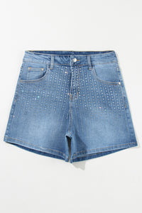 Hazel Blues® |  Rhinestone High Waist Denim Shorts