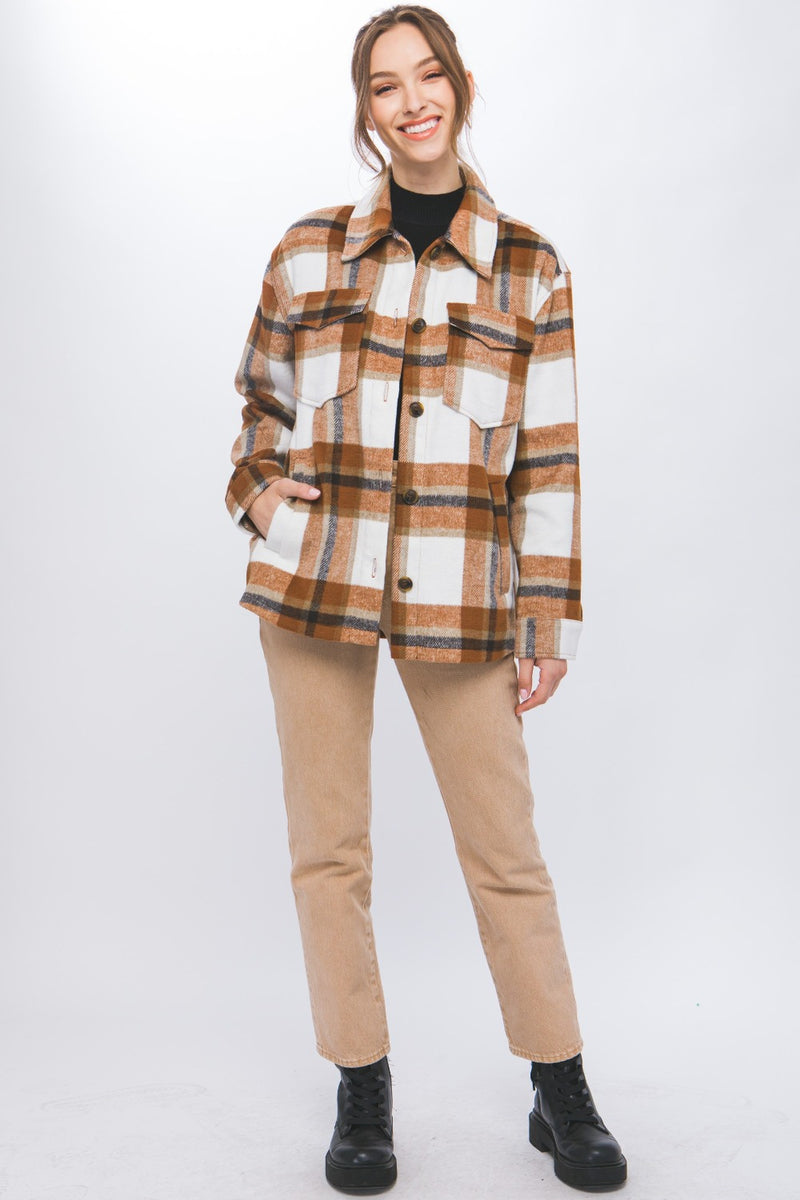 Hazel Blues® |  Love Tree Plaid Button Up Shacket