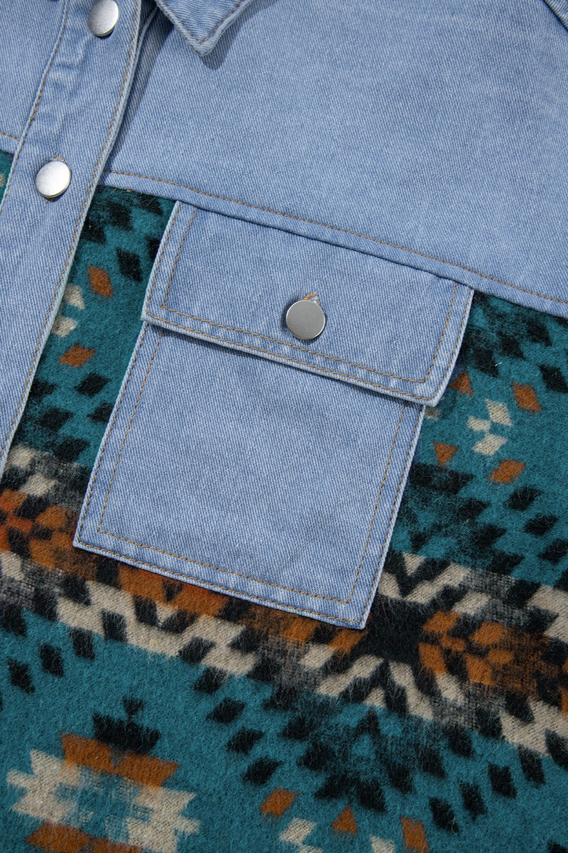 Hazel Blues® |  Pocketed Button Up Long Sleeve Denim Jacket