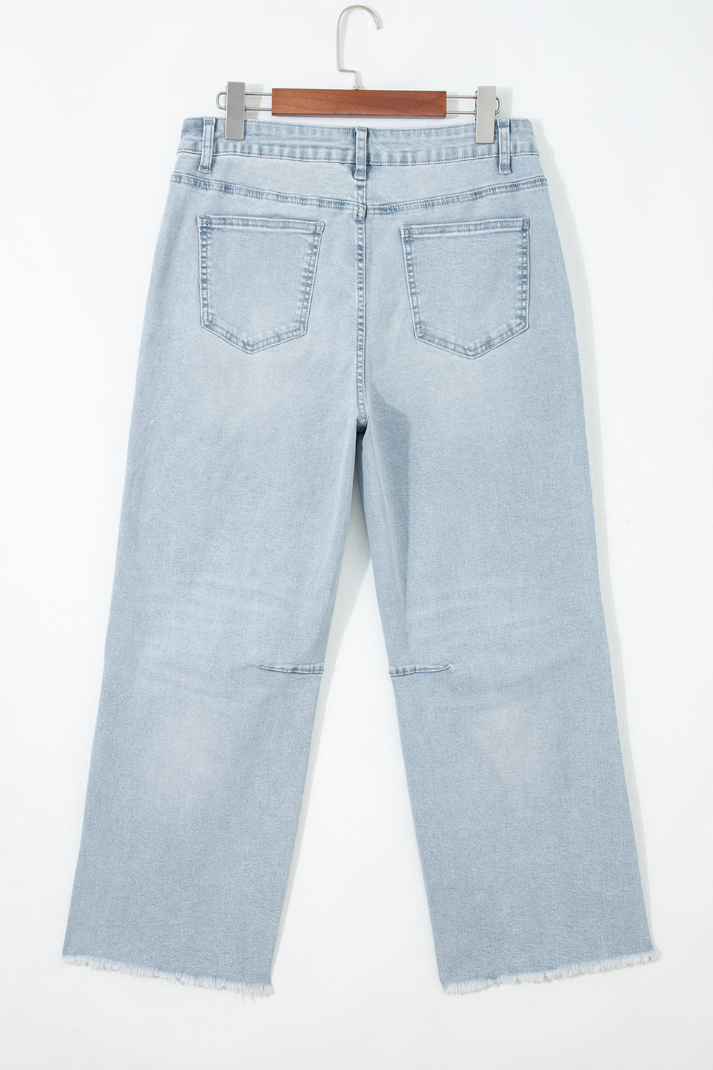 Hazel Blues® |  Beau Blue Frayed Cropped Straight Jeans