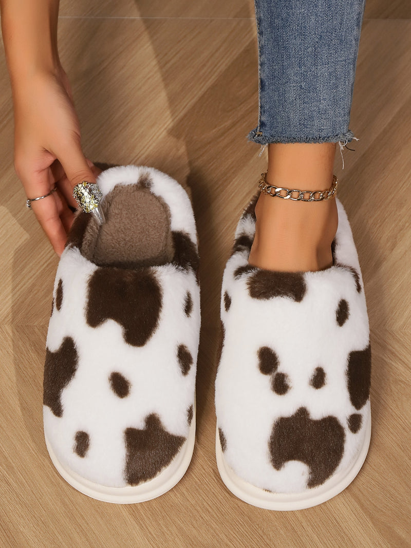 Hazel Blues® |  Animal Print Faux Fur Slippers