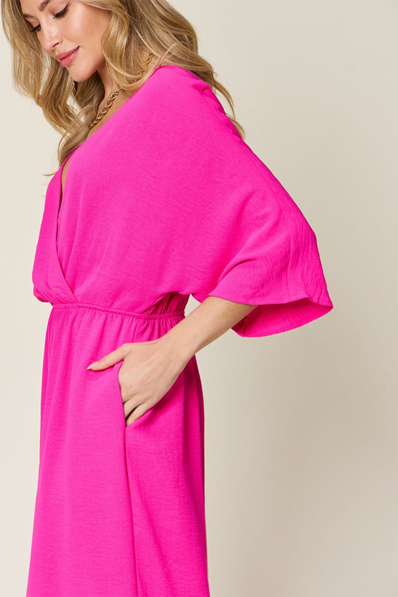 Hazel Blues® | Double Take Half Sleeve Wide Leg Jumpsuit