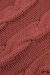 Hazel Blues® |  Cable-Knit Turtleneck Dropped Shoulder Sweater