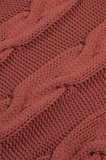 Hazel Blues® |  Cable-Knit Turtleneck Dropped Shoulder Sweater