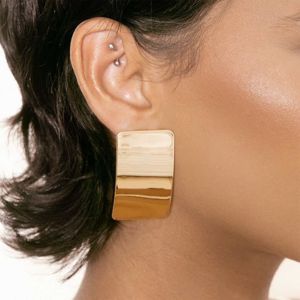 Hazel Blues® |  Stainless Steel Rectangle Earring