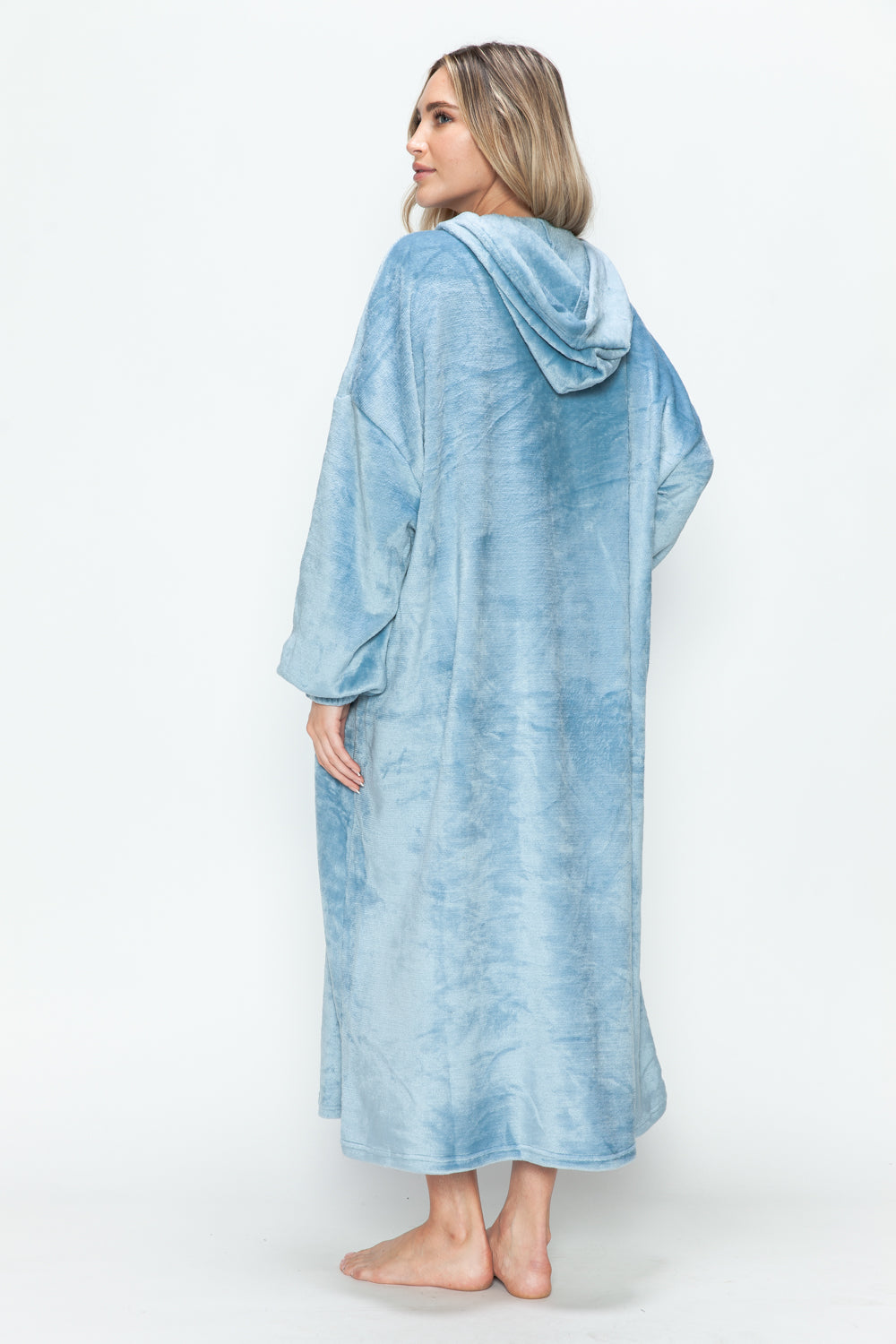 Hazel Blues® |  Double Take Pocketed Hooded Midi Lounge Dress